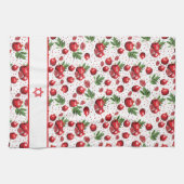 任意の色の背景スター上の赤い顆粒 キッチンタオル (横)