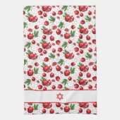 任意の色の背景スター上の赤い顆粒 キッチンタオル (縦)