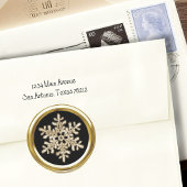 任意の色の背景金ゴールドクリスタルスノーフレークシール ラウンドシール