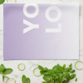 任意の色の背景 | 白いグラデーションとロゴ キッチンタオル (折り畳み)