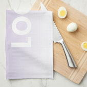 任意の色の背景 | 白いグラデーションとロゴ キッチンタオル (四つ折り)