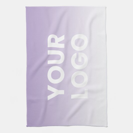 任意の色の背景 | 白いグラデーションとロゴ キッチンタオル (縦)