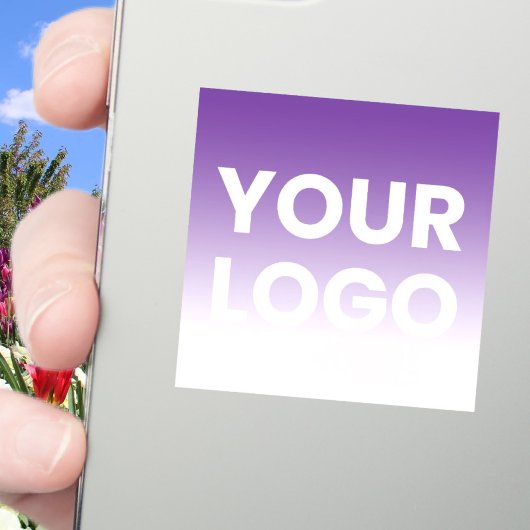 任意の色の背景 | 白いグラデーションとロゴ シール