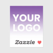 任意の色の背景 | 白いグラデーションとロゴ シール (シート)