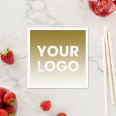 任意の色の背景 | 白いグラデーションとロゴ スタンダードカクテルナプキン (インサイチュ)