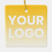 任意の色の背景 | 白いグラデーションとロゴ セラミックオーナメント (正面)