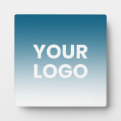 任意の色の背景 | 白いグラデーションとロゴ フォトプラーク (正面)