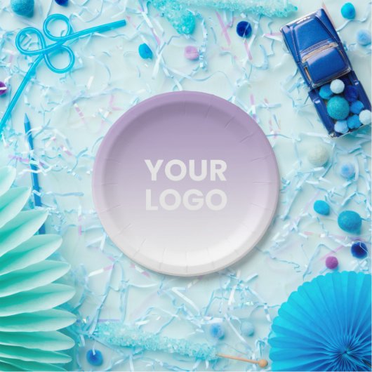 任意の色の背景 | 白いグラデーションとロゴ ペーパープレート (パーティー)