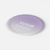 任意の色の背景 | 白いグラデーションとロゴ ペーパープレート (アングル)