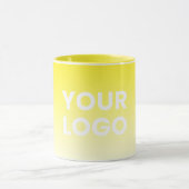 任意の色の背景 | 白いグラデーションとロゴ マグカップ (中央)