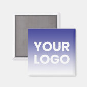 任意の色の背景 | 白いグラデーションとロゴ マグネット (正面/裏面)