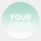 任意の色の背景 | 白いグラデーションとロゴ ラウンドシール (正面)