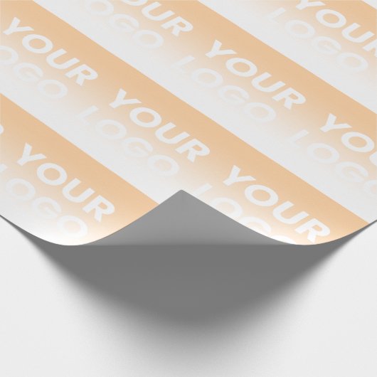 任意の色の背景 | 白いグラデーションとロゴ ラッピングペーパー (角)