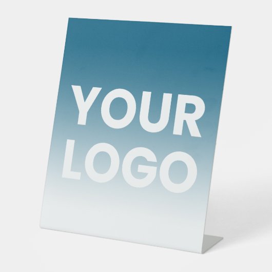 任意の色の背景 | 白いグラデーションとロゴ 台座サイン (正面)