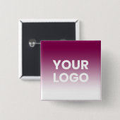 任意の色の背景 | 白いグラデーションとロゴ 缶バッジ (正面&裏面)