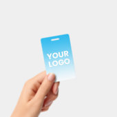 任意の色の背景 | 白のグラデーション & ロゴ バッジ (手持ち)