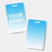 任意の色の背景 | 白のグラデーション & ロゴ バッジ (正面＆裏面)