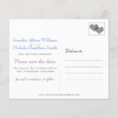 任意の色の花と葉の結婚式の日付保存 (裏面)