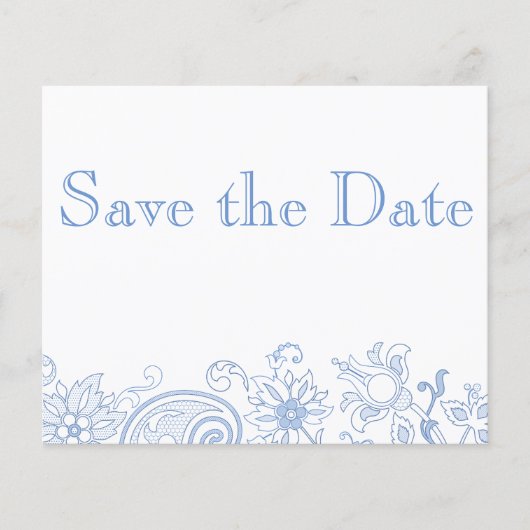 任意の色の花と葉の結婚式の日付保存 (正面)