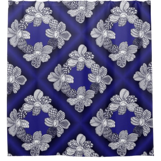 任意の色の花ユニークのドードル シャワーカーテン (正面)