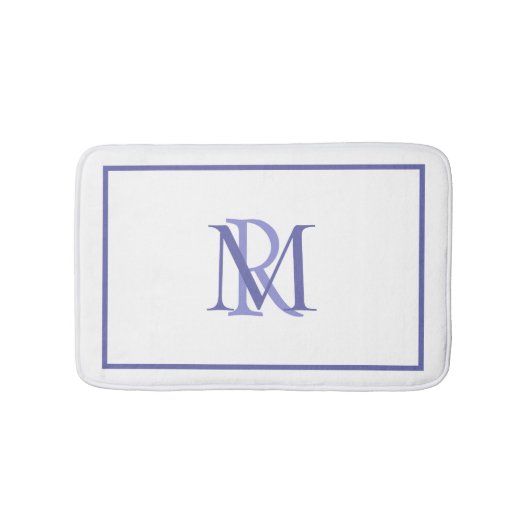 任意の色の重なり合うイニシャルモノグラムバスマット バスマット (正面)