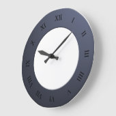 任意の色の青枠の数字 ラージ壁時計 (傾斜)