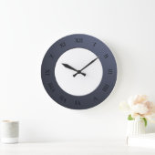 任意の色の青枠の数字 ラージ壁時計 (ホーム)