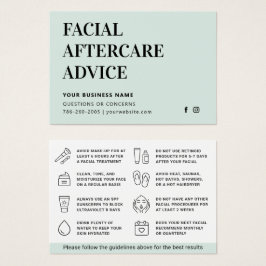 任意の色の顔のアフターケアアドバイス指示カード