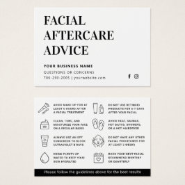 任意の色の顔のアフターケアアドバイス指示カード