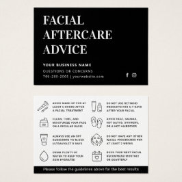 任意の色の顔のアフターケアアドバイス指示カード