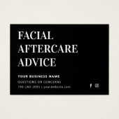 任意の色の顔のアフターケアアドバイス指示カード (正面)