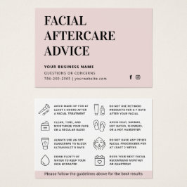 任意の色の顔のアフターケアアドバイス指示カード