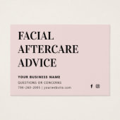 任意の色の顔のアフターケアアドバイス指示カード (正面)