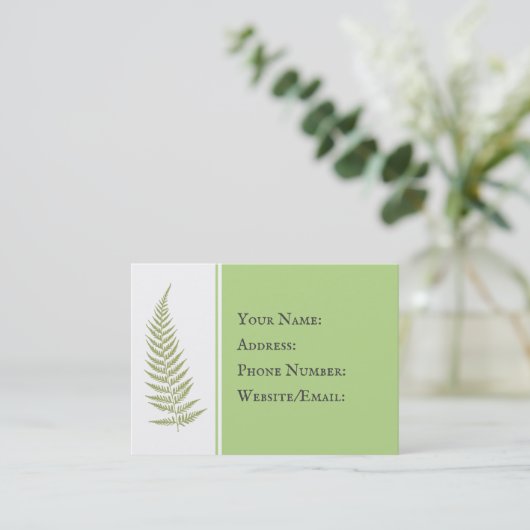 任意の色を押されたシダの葉の名刺を選択 名刺 (スタンド正面)