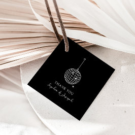 任意の色を選択 | 黒ミニマルディスコボール フェイバータグ