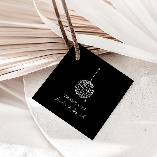 任意の色を選択 | 黒ミニマルディスコボール フェイバータグ