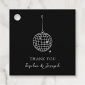 任意の色を選択 | 黒ミニマルディスコボール フェイバータグ (正面)