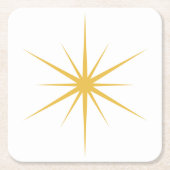 任意の色を選択Mid Century原子モダンスターバスト スクエアペーパーコースター (正面)