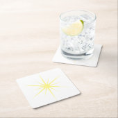 任意の色を選択Mid Century原子モダンスターバスト スクエアペーパーコースター (インサイチュ)