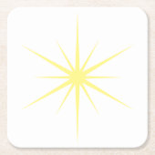 任意の色を選択Mid Century原子モダンスターバスト スクエアペーパーコースター (正面)