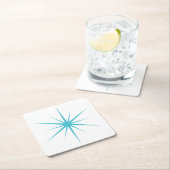 任意の色を選択Mid Century原子モダンスターバスト スクエアペーパーコースター (インサイチュ)