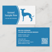 任意の色イタリアンGreyhound Dogシルエット 名刺 (正面/裏面)