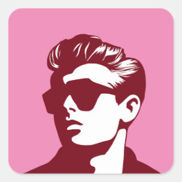 任意の色ガイカッコいいスクエアステッカー スクエアシール