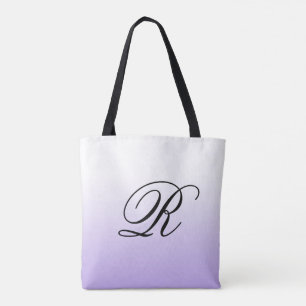 任意の色グラデーションに対するラベンダーパープルMonogram トートバッグ
