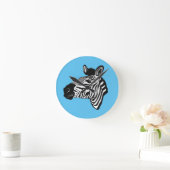 任意の色ゼブラ ラウンド壁時計 (ホーム)