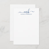 任意の色パーソナライズされたイニシャルと名前のノートカード サンキューカード (正面/裏面)