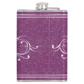 任意の色パーソナライズされたヴィンテージ花盛り新郎 フラスク (裏面)