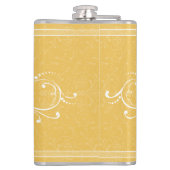 任意の色パーソナライズされたヴィンテージ花盛り新郎 フラスク (裏面)