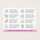 任意の色ピンクの粉グラデーション粉の眉アフターケアカード (裏面)