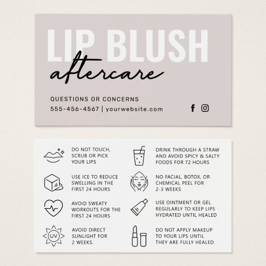 任意の色モダンクリームリップ赤面タトゥーアフターケア (正面&裏面)